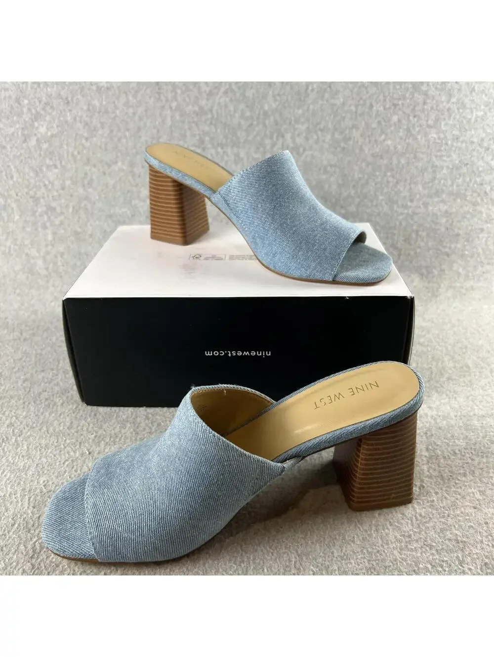 Nine West Heel Mule slide sandals Size 9 Women’s Y2K Chucky Block Slip on